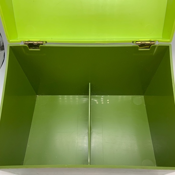 Vintage 1970s Betty Crocker Recipe Plastic Card Library Avacado Green - Picture 7 of 16